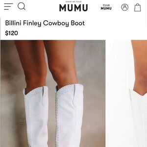 Billini Finley Cowboy Boots - White